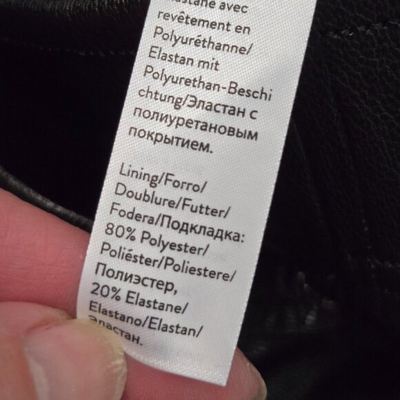 Spanx Size L Leather Like Jogger Pants Black High Rise Faux Pull On Pockets NEW - Picture 11 of 14